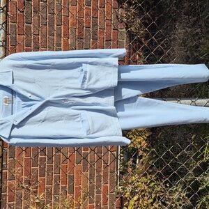 Talbots Light Blue Top With Design Pajama Set Cotton 80% Polyster 20% Blend Sz M